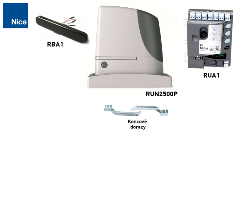 NICE RUN2500P – motorisation seule avec unité de commande RUA1