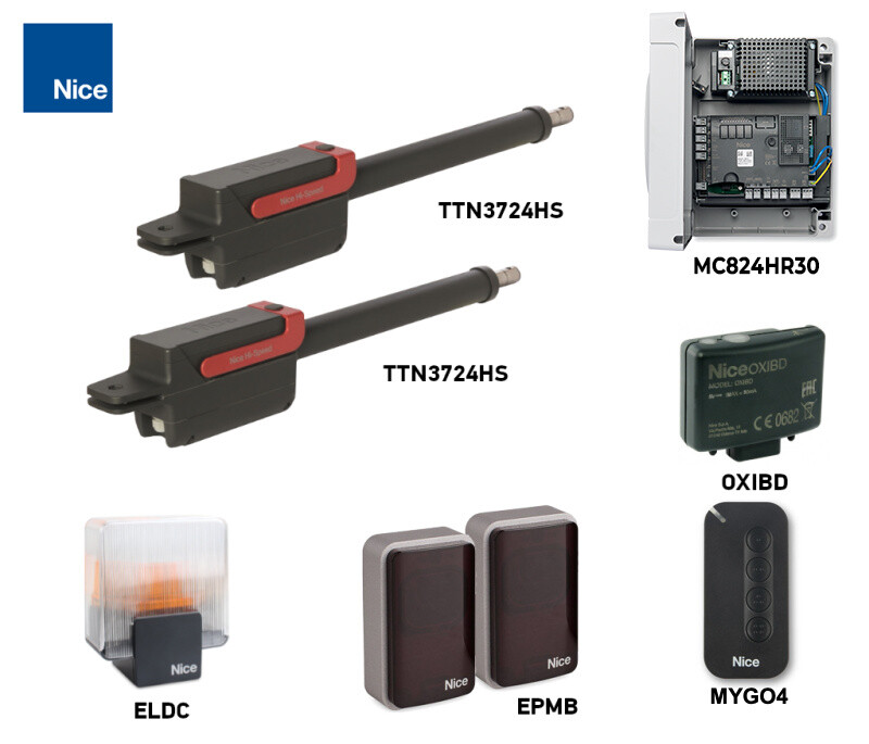 Kit NICE TITAN TTN3724HS pour portail à deux vantaux