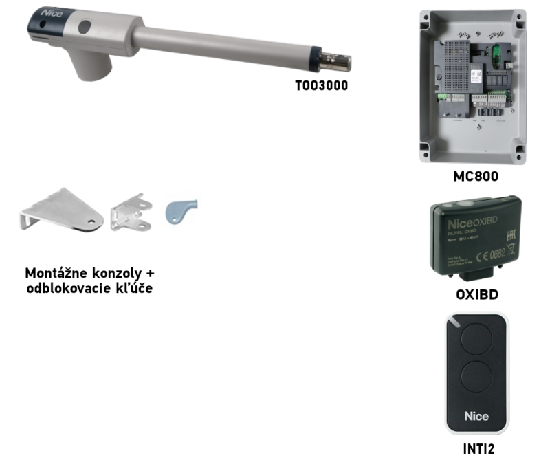 Kit de base NICE TOO3000 pour 1 vantail