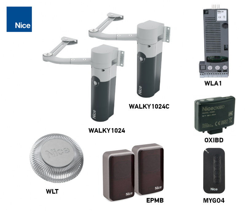NICE WALKY-set voor dubbele draaipoorten