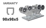 Chariot à 9 galets pour profil en C 98 × 98 × 5 mm