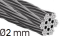 Roestvrijstalen kabel Ø2mm