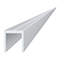 Aluminium bevestigingsprofiel, U-vorm, onbehandeld, breedte 20,5 mm, 3 m