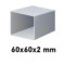 Profil carré galvanisé 60x60x2 mm, 6 m